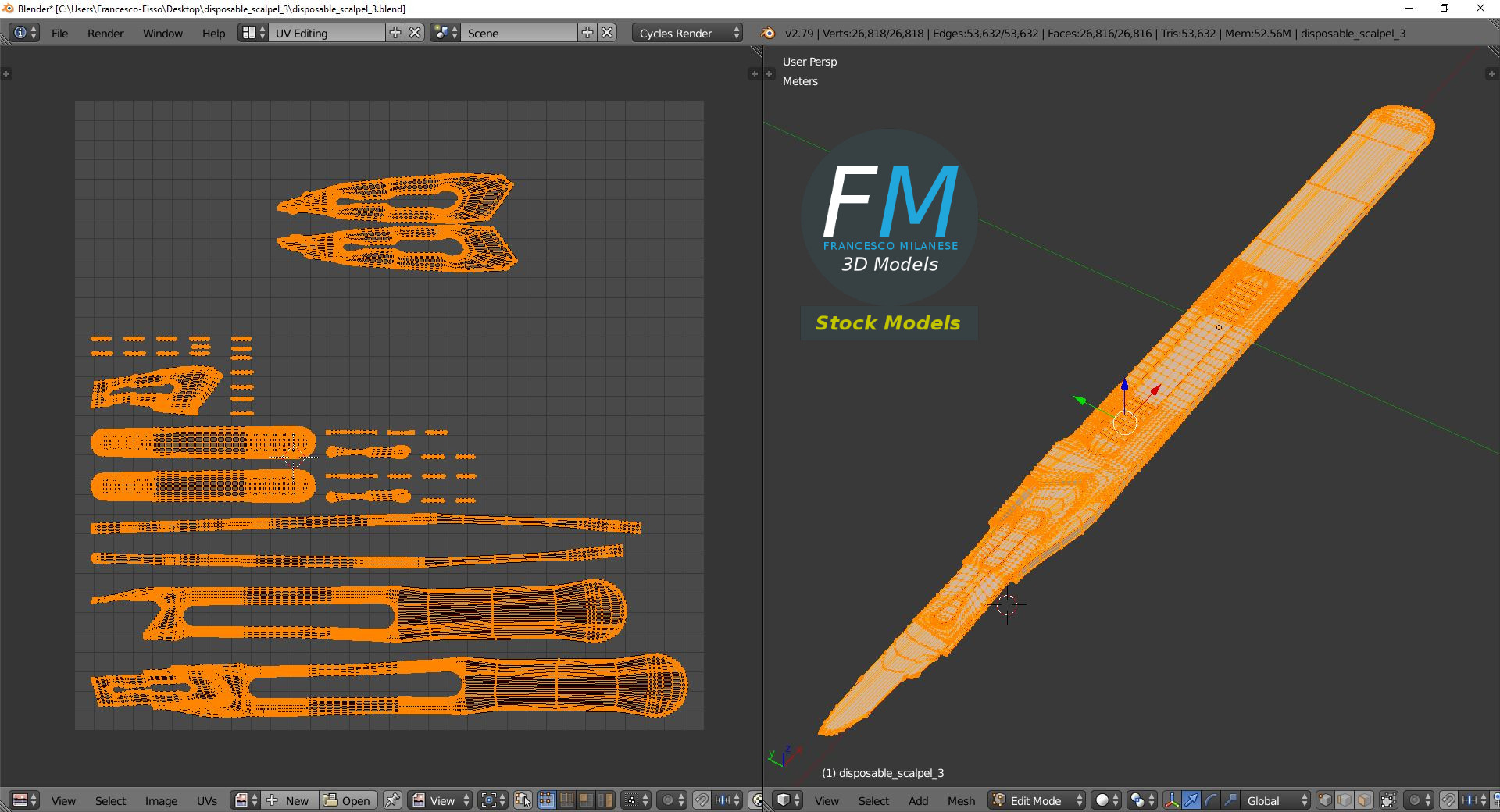3D-Modell - Einwegskalpell - 10