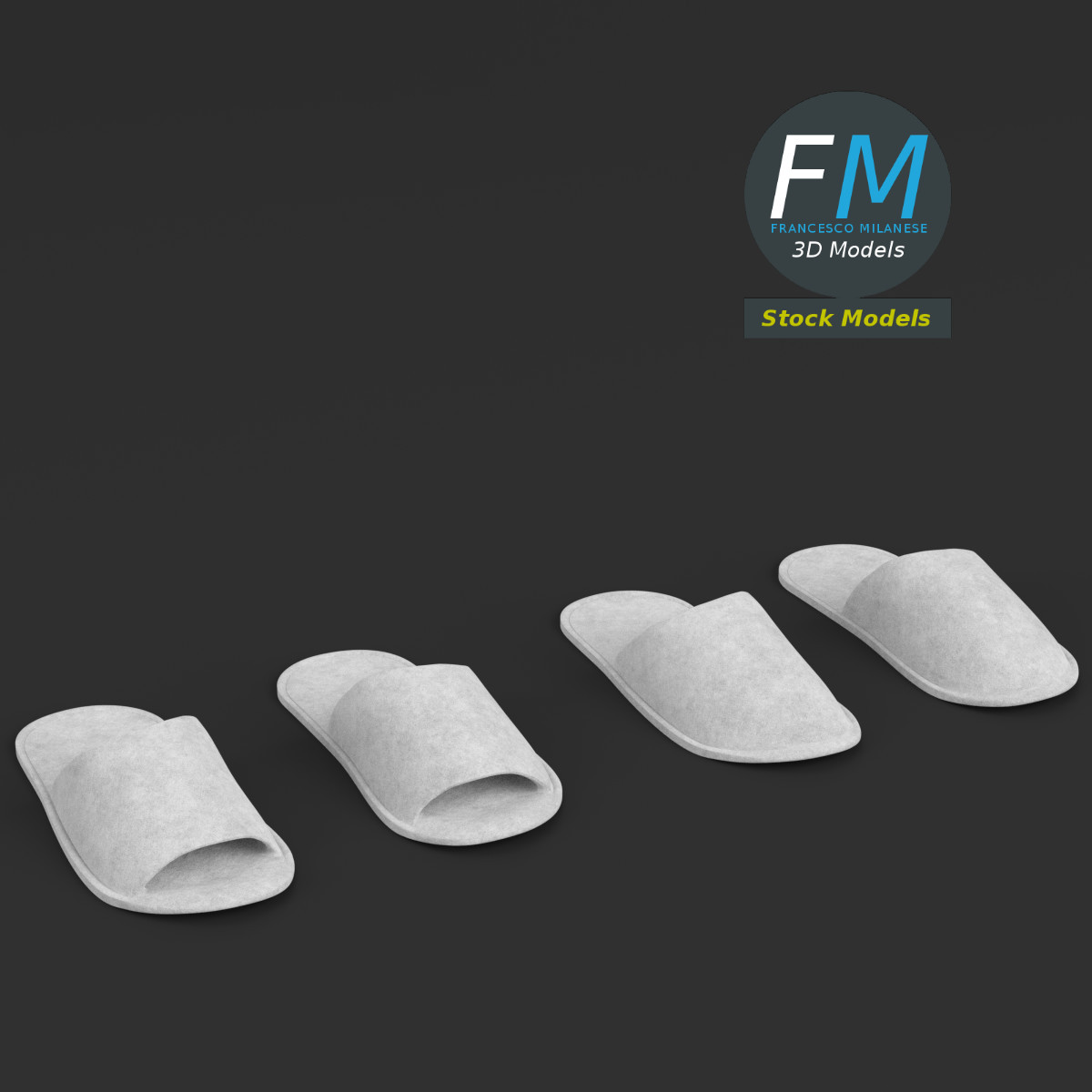 3D-Modell - Einweg-Hausschuhe - 01