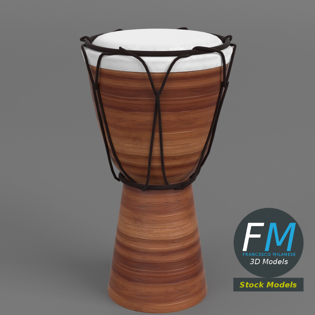 3D-Modell - Djembe-Trommel - 01