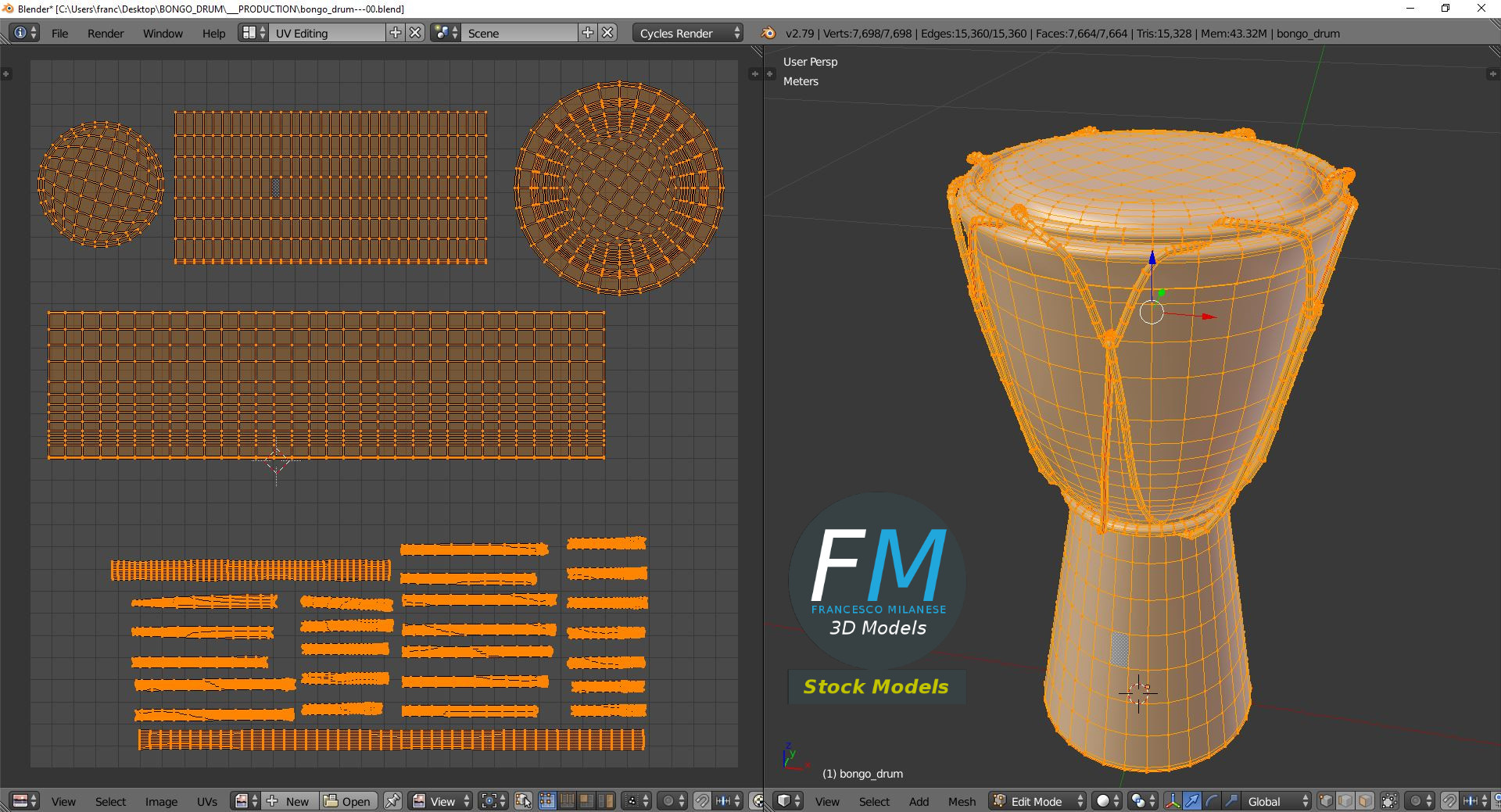 3D-Modell - Djembe-Trommel - 10