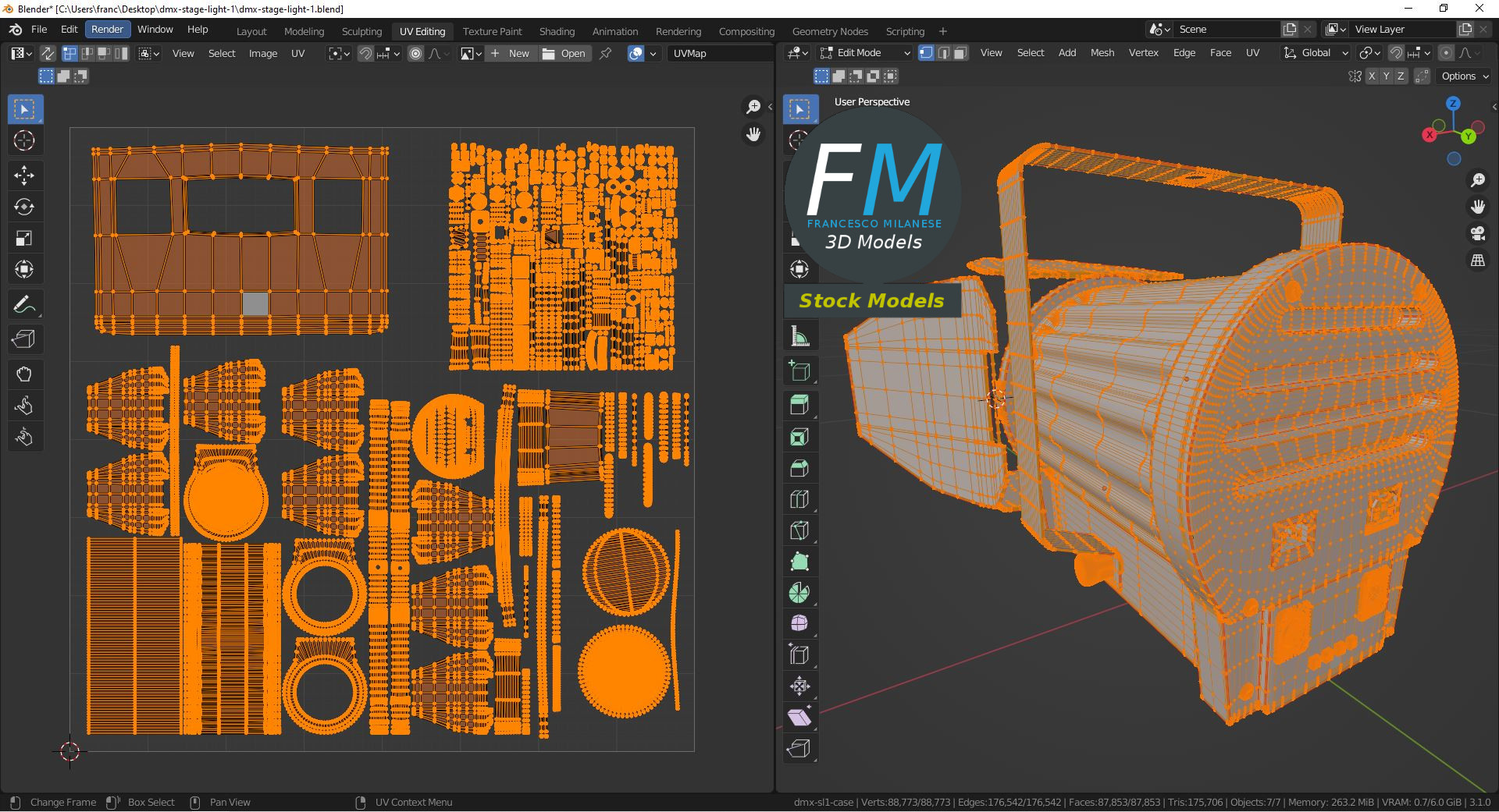 3D-Modell - DMX-Bühnenscheinwerfer - 10
