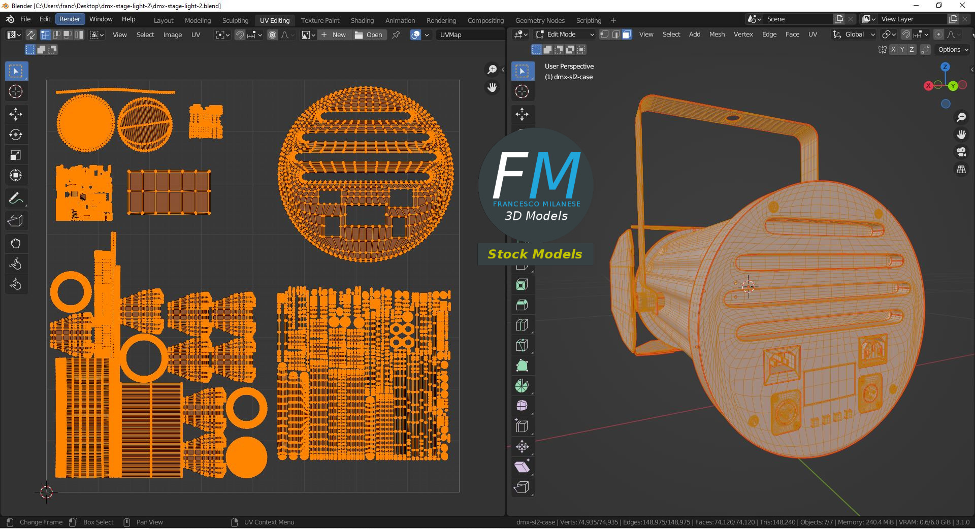 3D-Modell - DMX-Bühnenscheinwerfer - 10