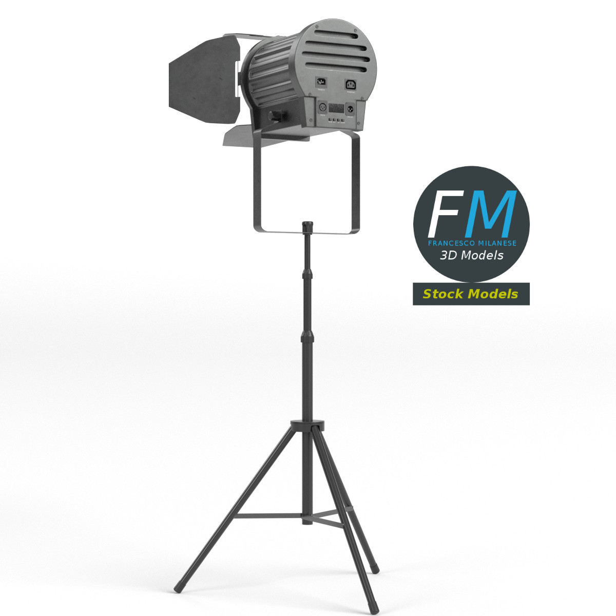 3D-Modell - DMX-Bühnenscheinwerfer auf Stativ - 03