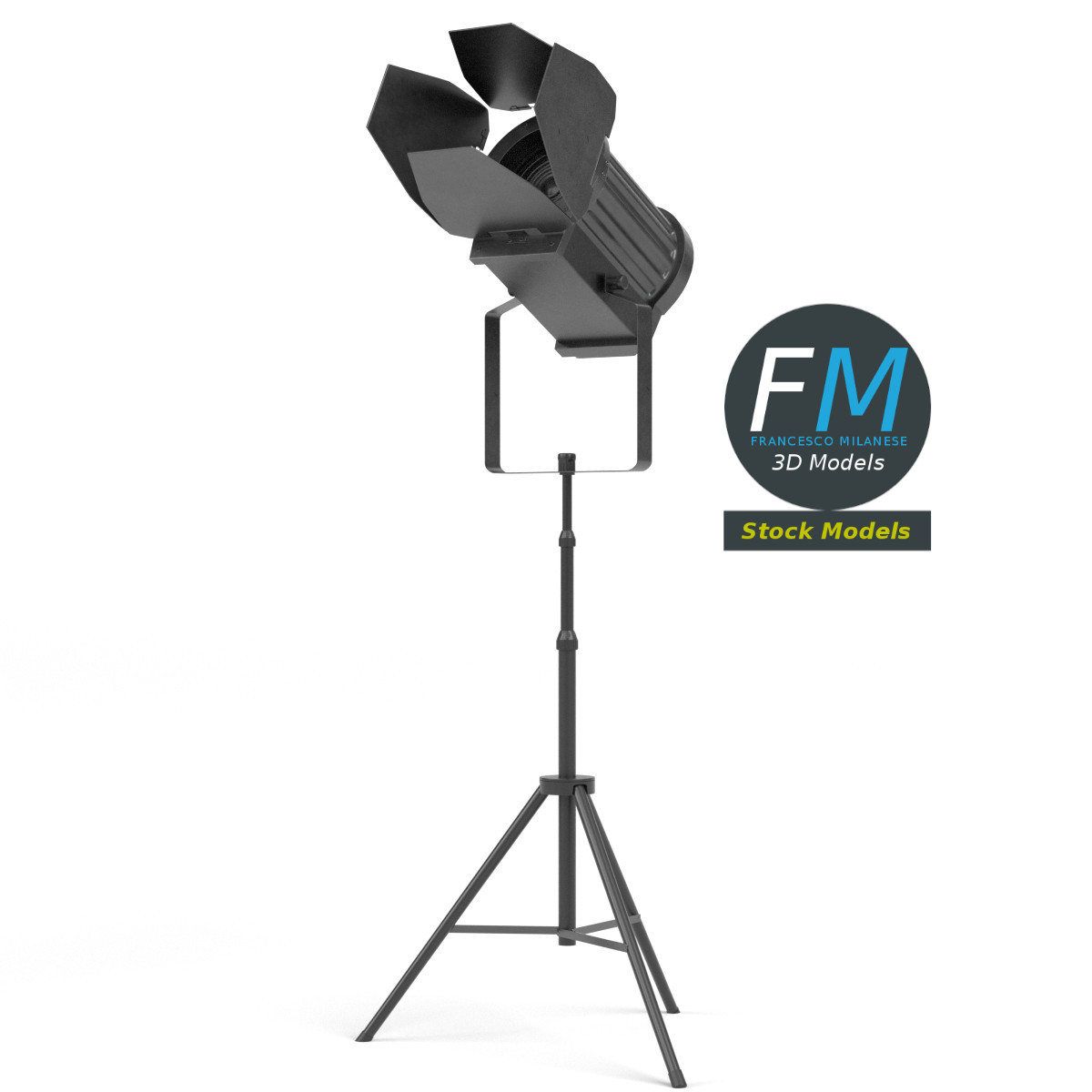 3D-Modell - DMX-Bühnenscheinwerfer auf Stativ - 04