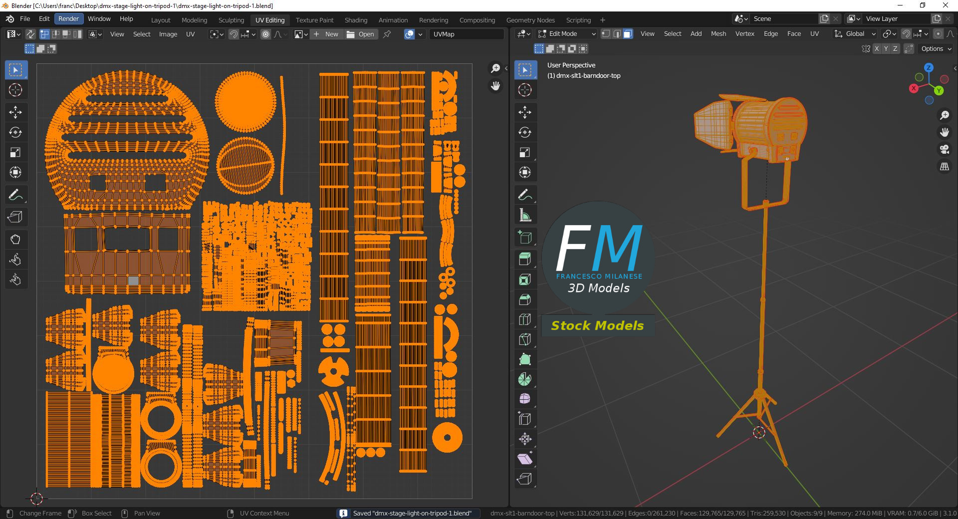 3D-Modell - DMX-Bühnenscheinwerfer auf Stativ - 10