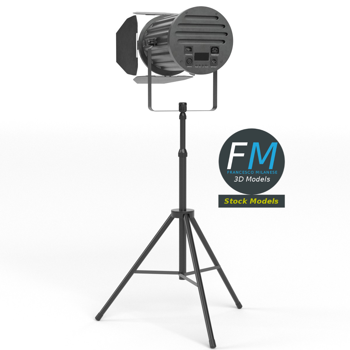 3D-Modell - DMX-Bühnenscheinwerfer auf Stativ - 02