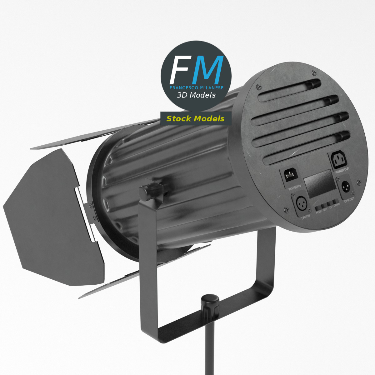 3D-Modell - DMX-Bühnenscheinwerfer auf Stativ - 05