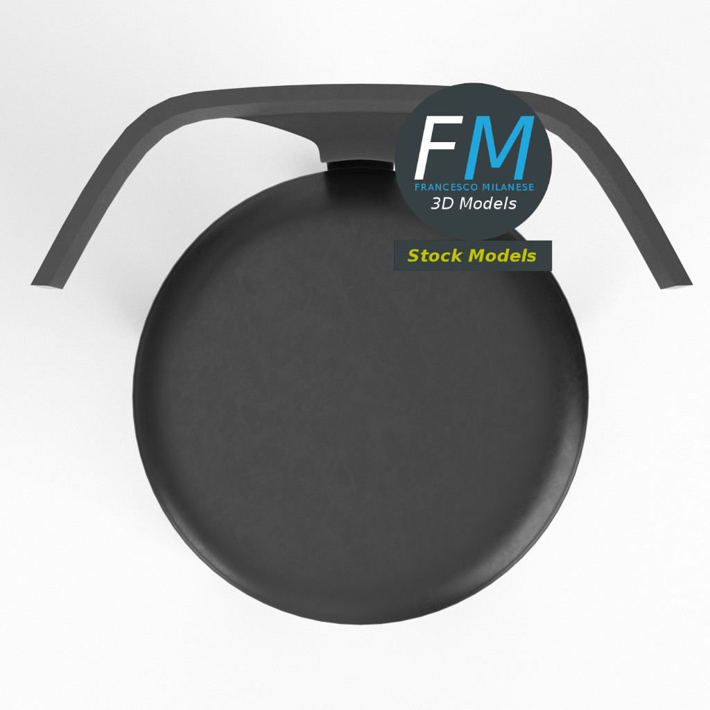 3D-Modell - Arzthocker mit Rückenlehne - 06
