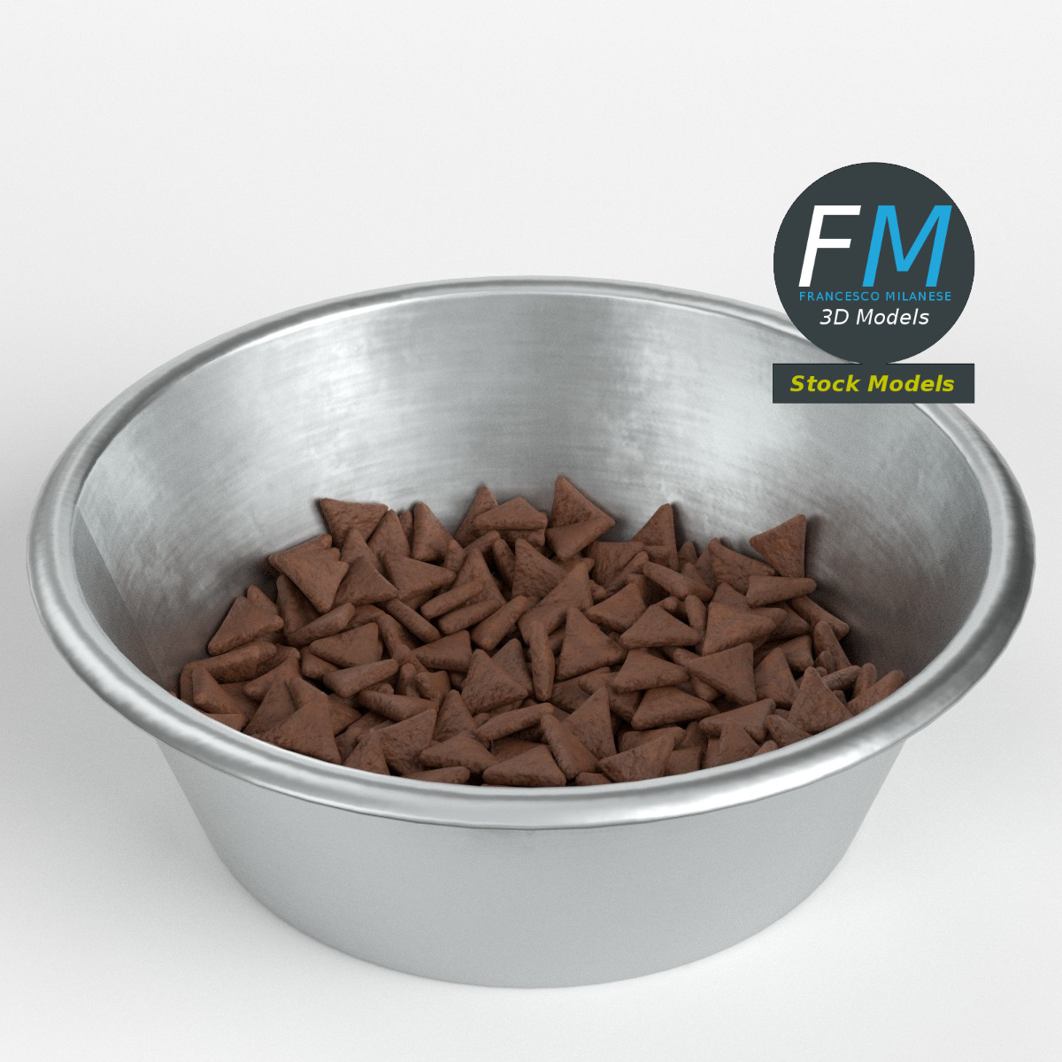 3D-Modell - Hundenapf mit Trockenfutter - 01