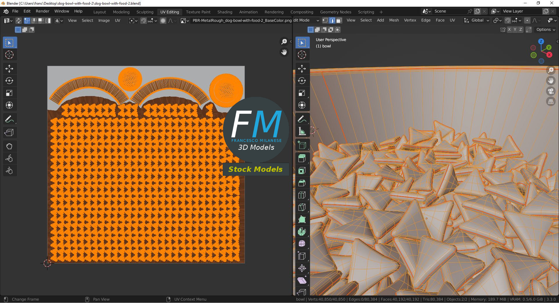 3D-Modell - Hundenapf mit Trockenfutter - 10