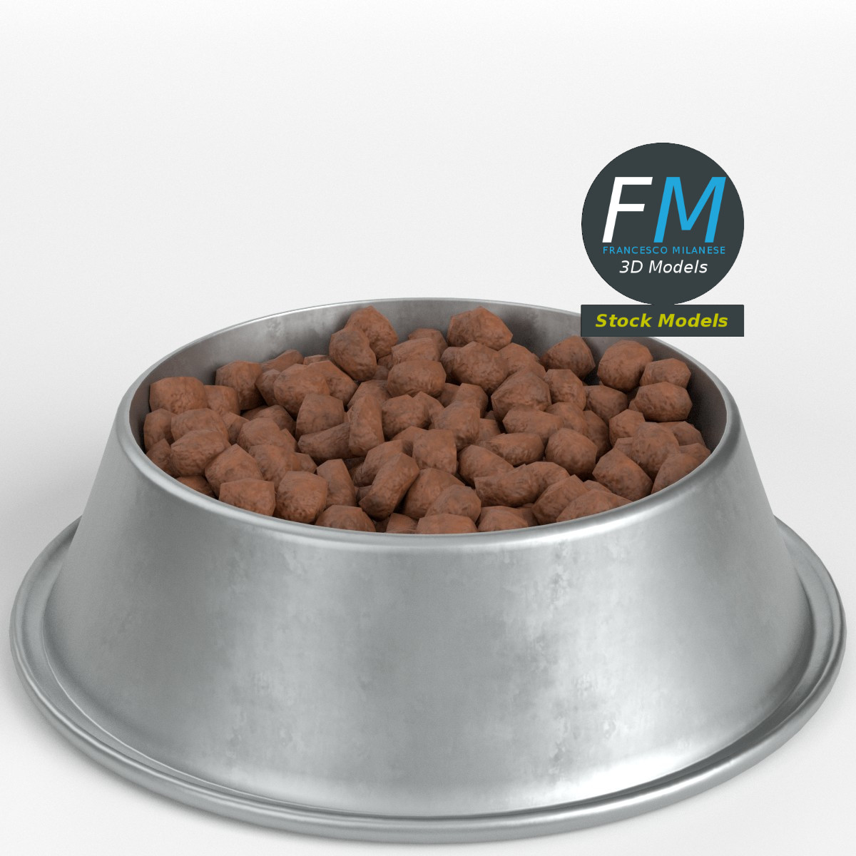 3D-Modell - Hundenapf mit Trockenfutter - 01