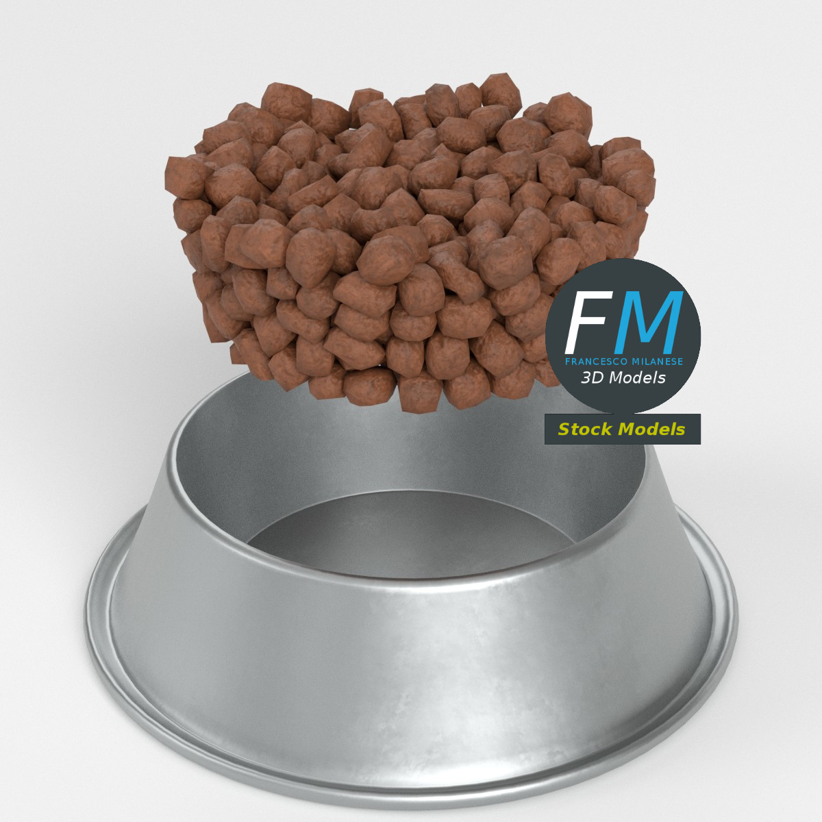 3D-Modell - Hundenapf mit Trockenfutter - 02