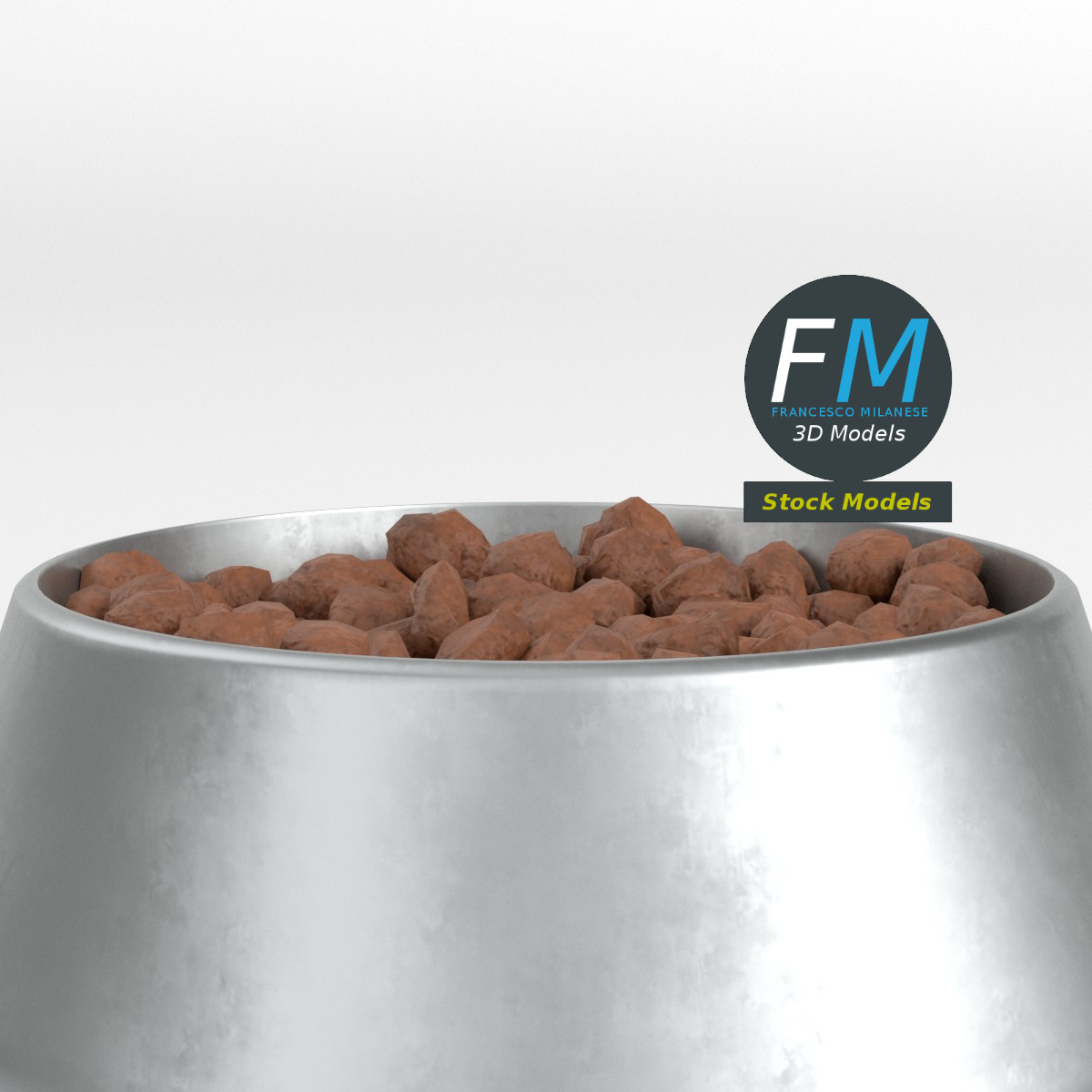 3D-Modell - Hundenapf mit Trockenfutter - 03