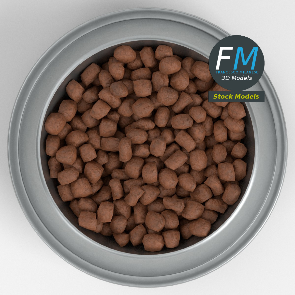 3D-Modell - Hundenapf mit Trockenfutter - 06
