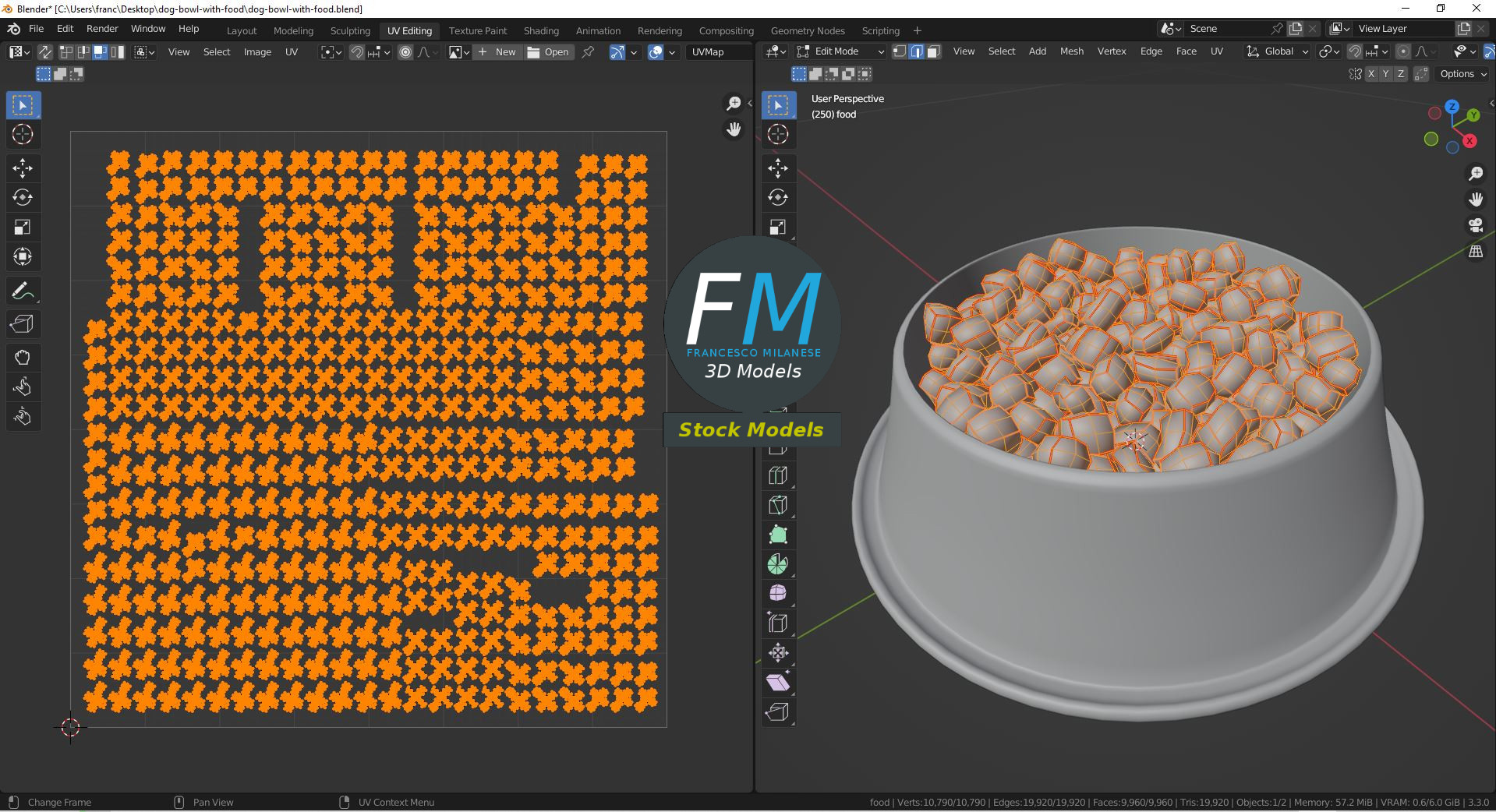 3D-Modell - Hundenapf mit Trockenfutter - 10