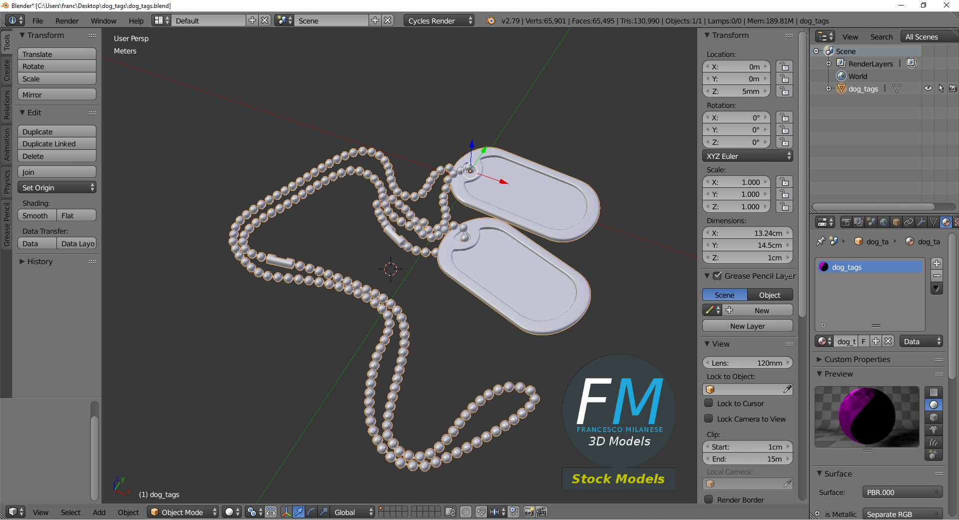 3D-Modell - Erkennungsmarken - 09