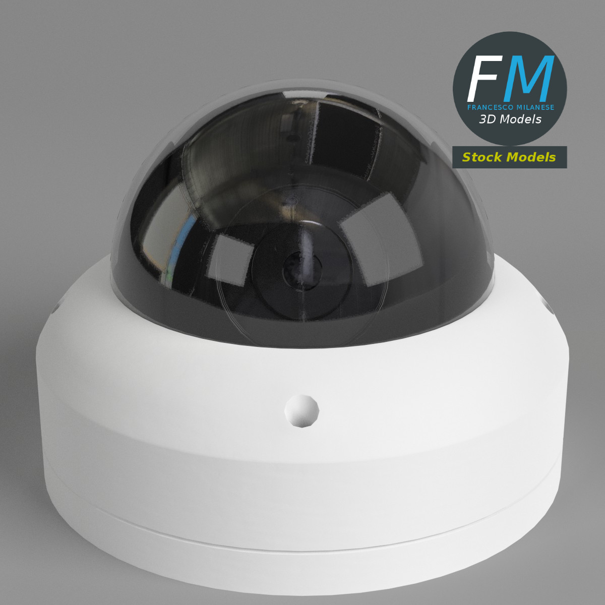3D-Modell - Dome-Überwachungskamera - 01