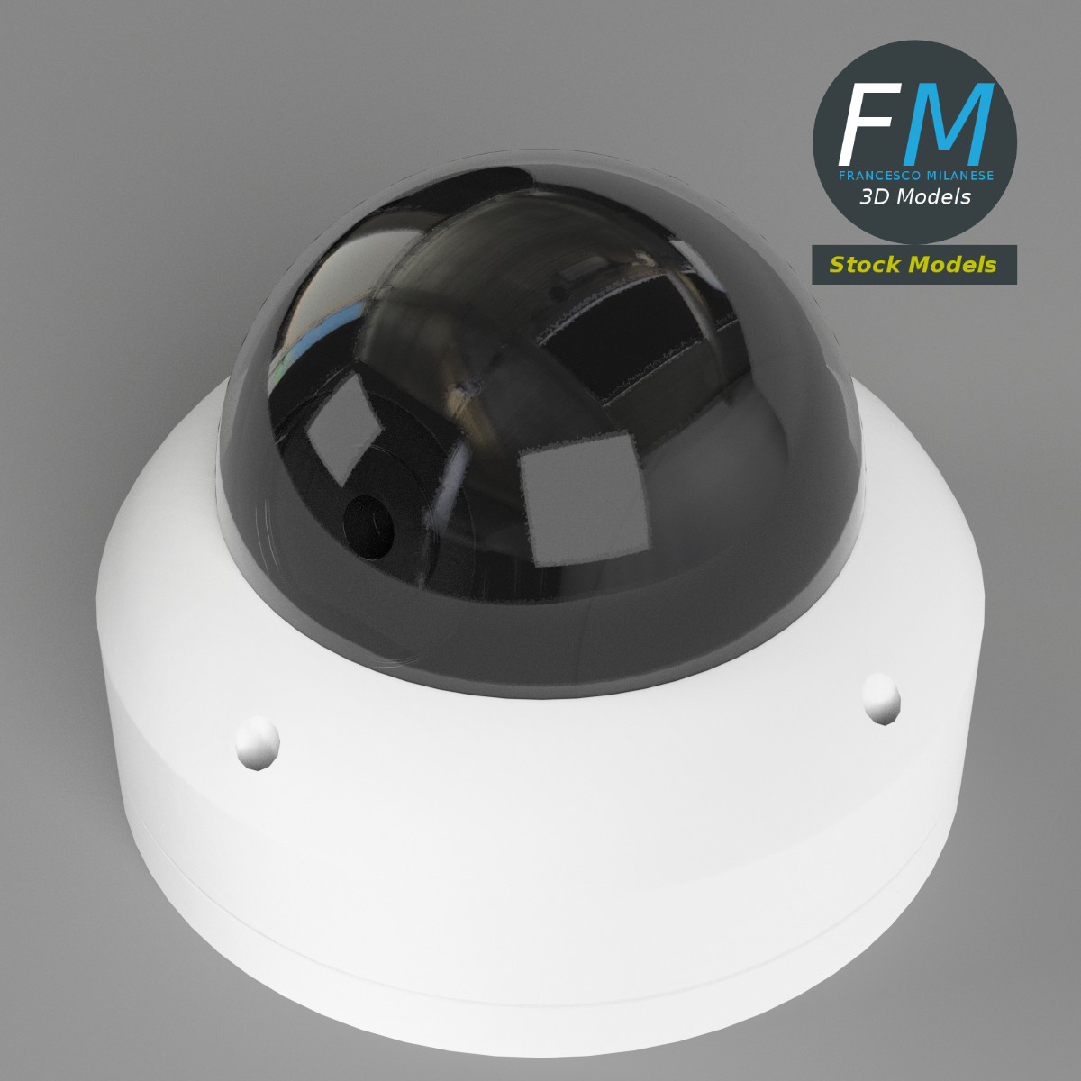 3D-Modell - Dome-Überwachungskamera - 02
