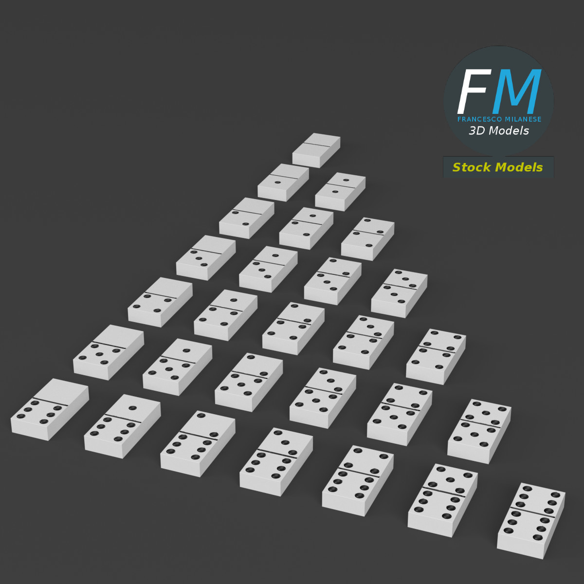 3D-Modell - Domino-Set - 02