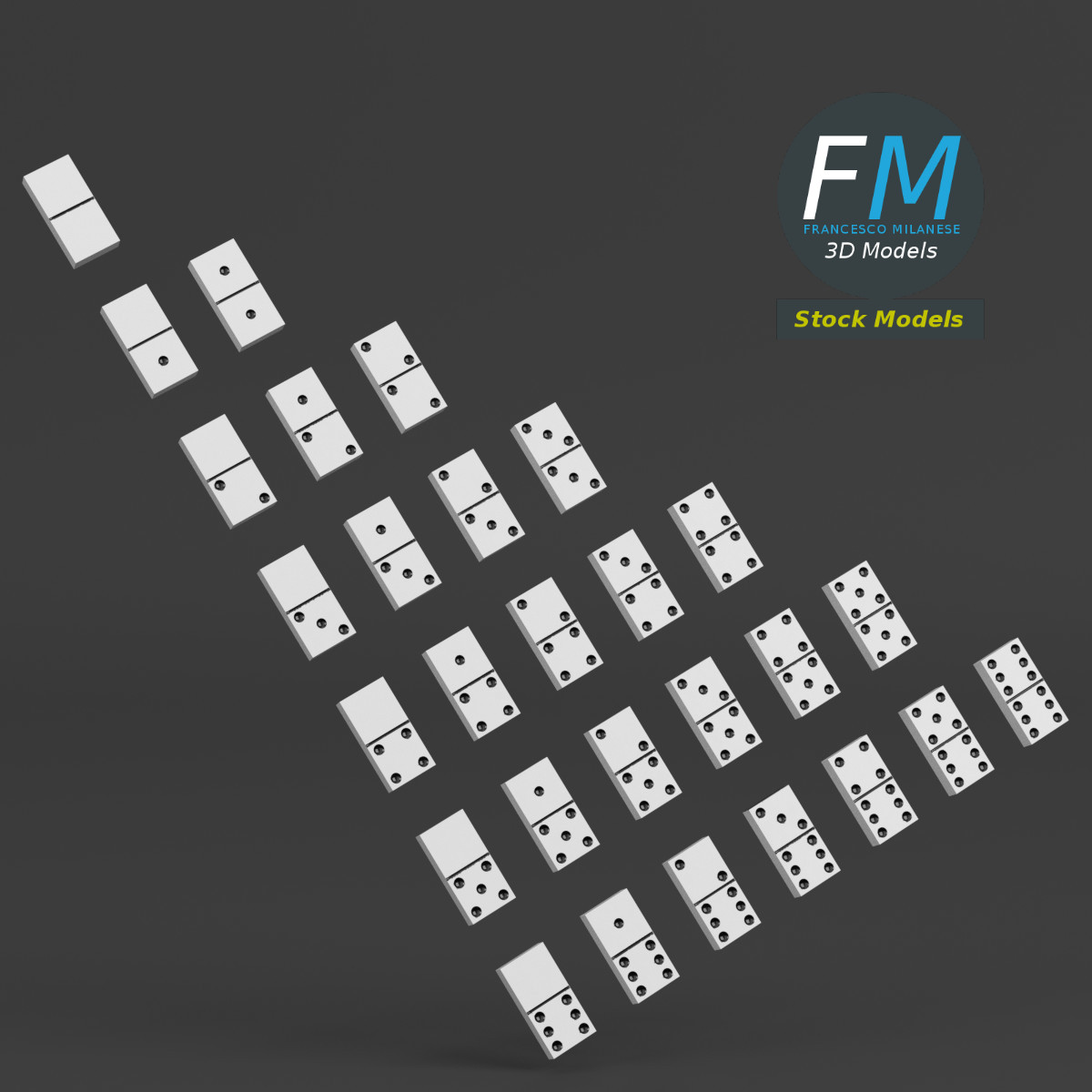3D-Modell - Domino-Set - 03