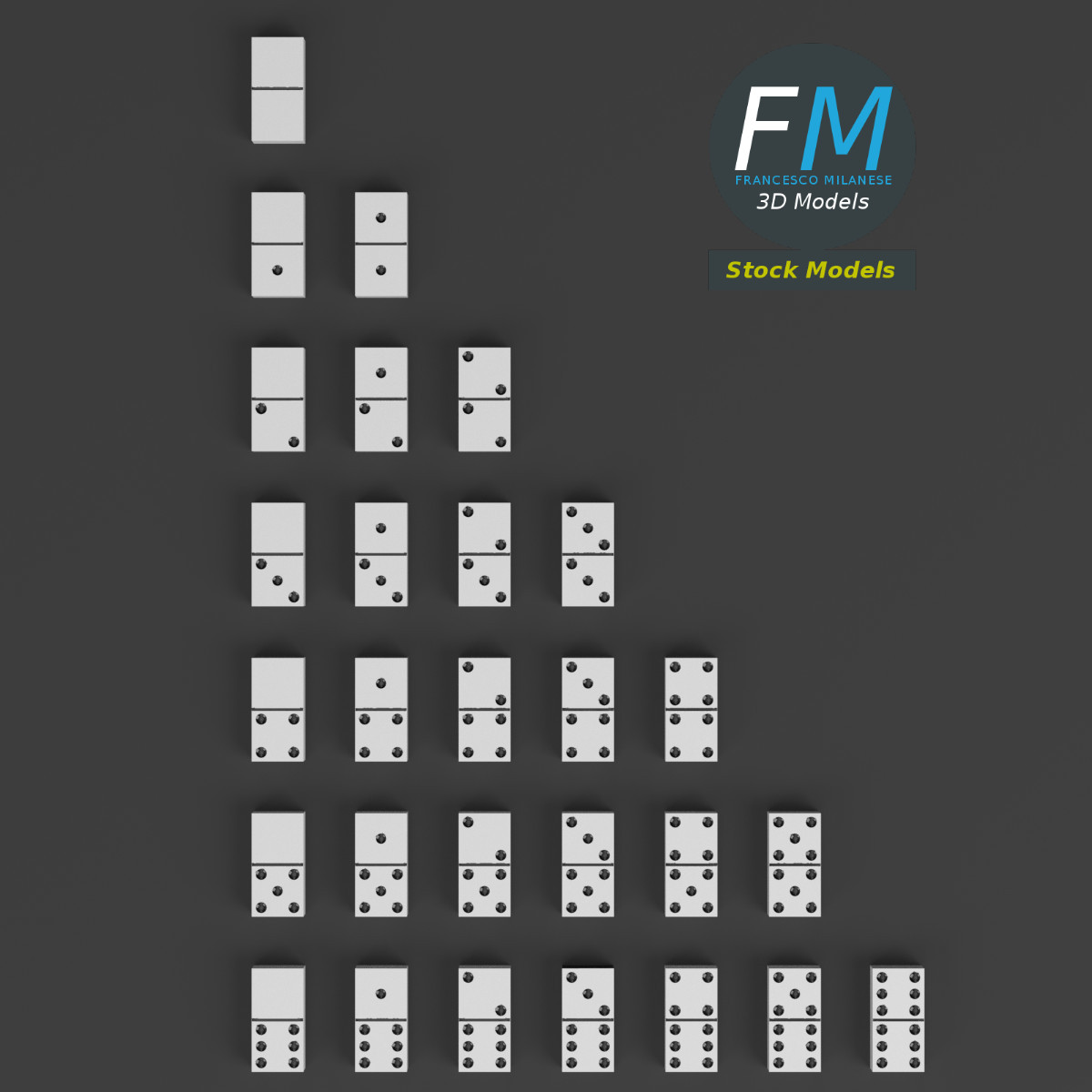 3D-Modell - Domino-Set - 06
