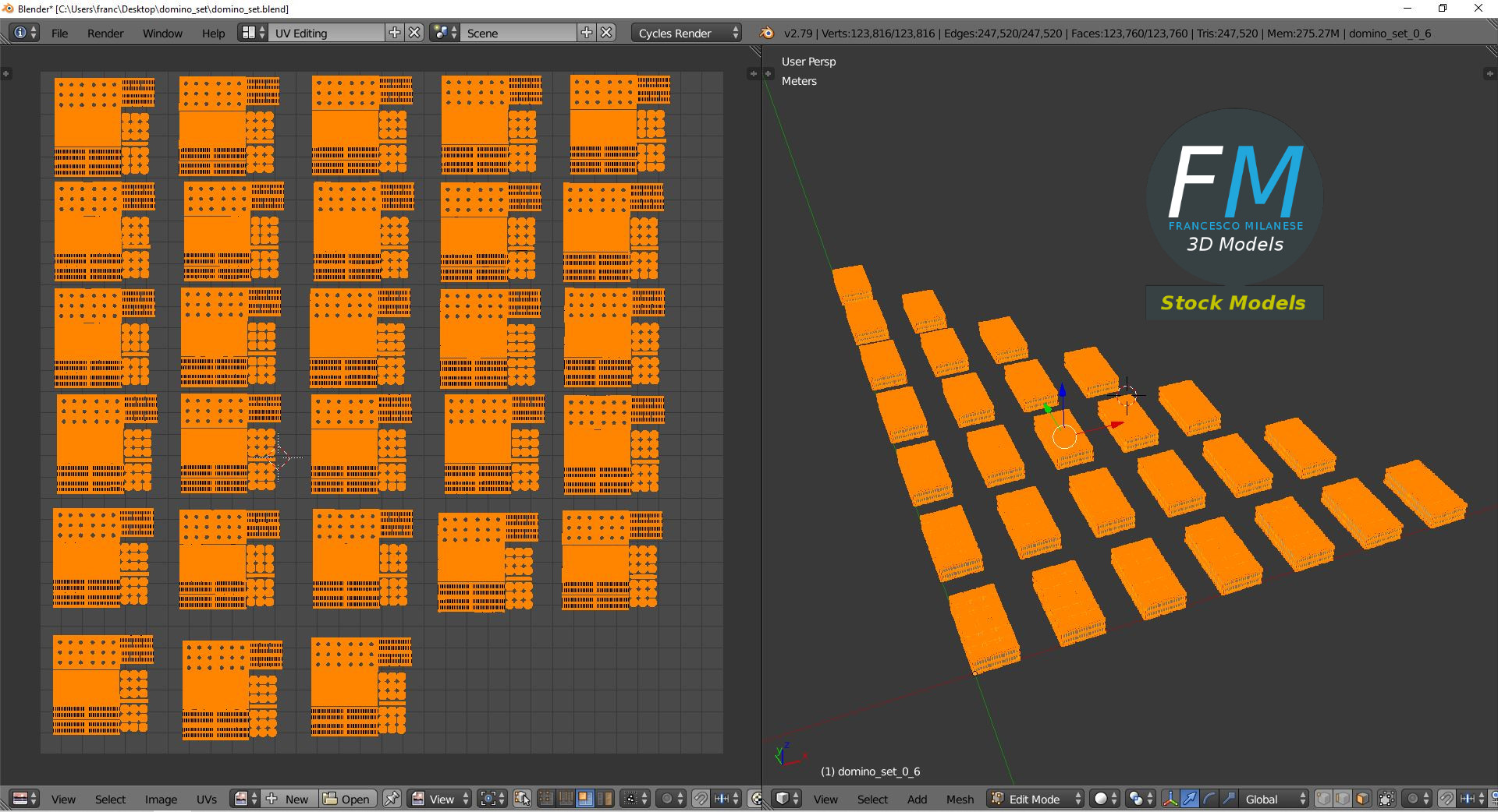 3D-Modell - Domino-Set - 10