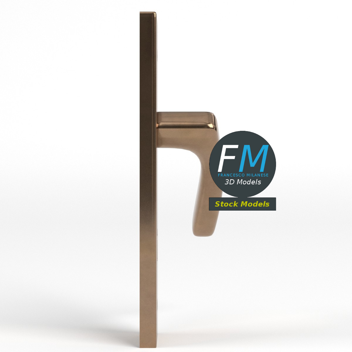 3D-Modell - Türgriff mit Schlüsselloch - 04