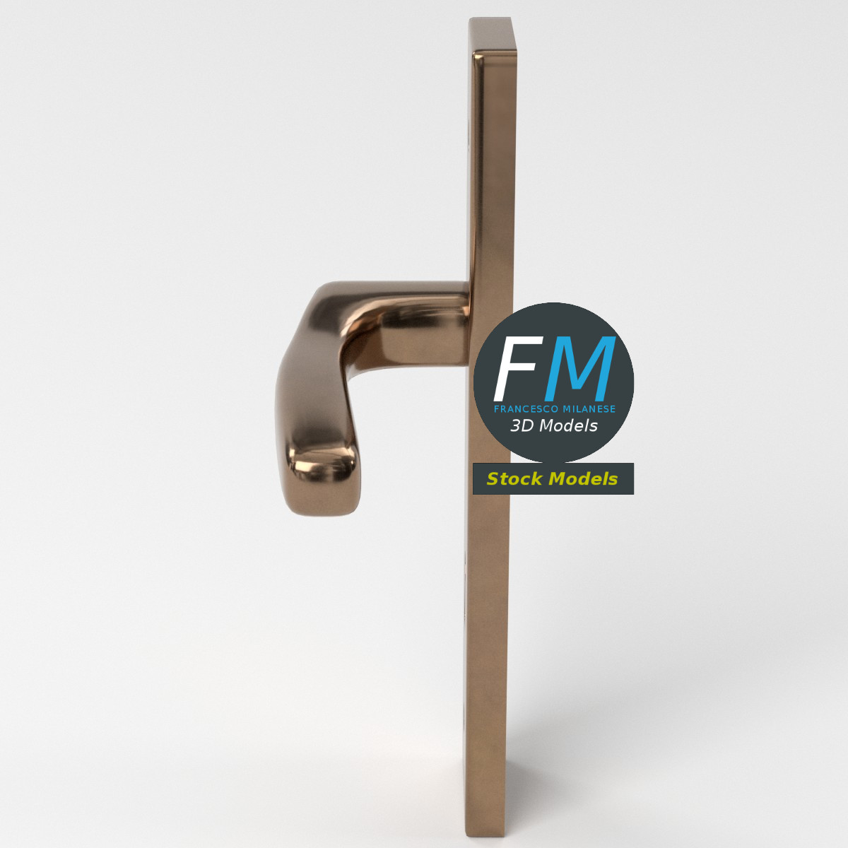 3D-Modell - Türgriff mit Schlüsselloch - 05