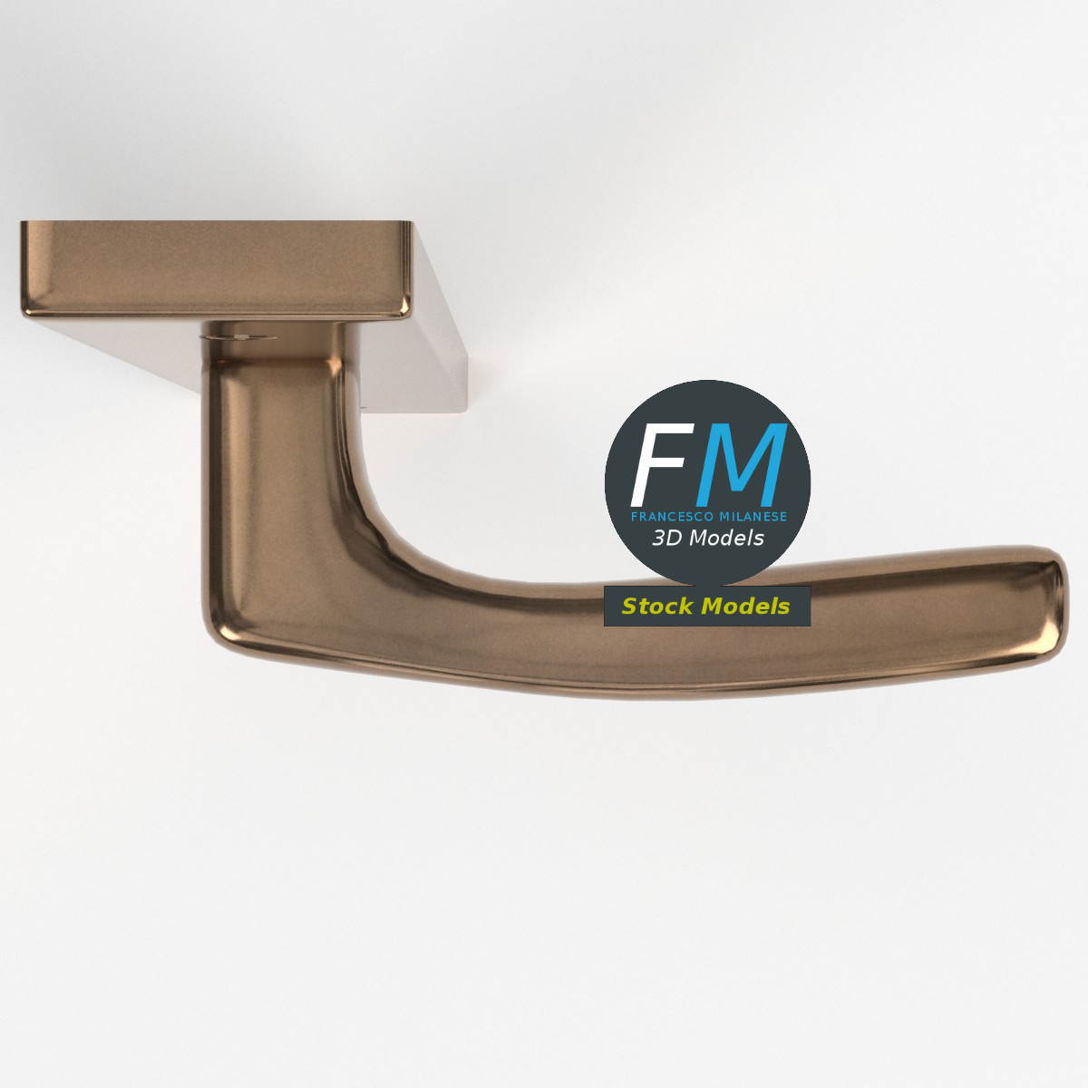 3D-Modell - Türgriff mit Schlüsselloch - 06