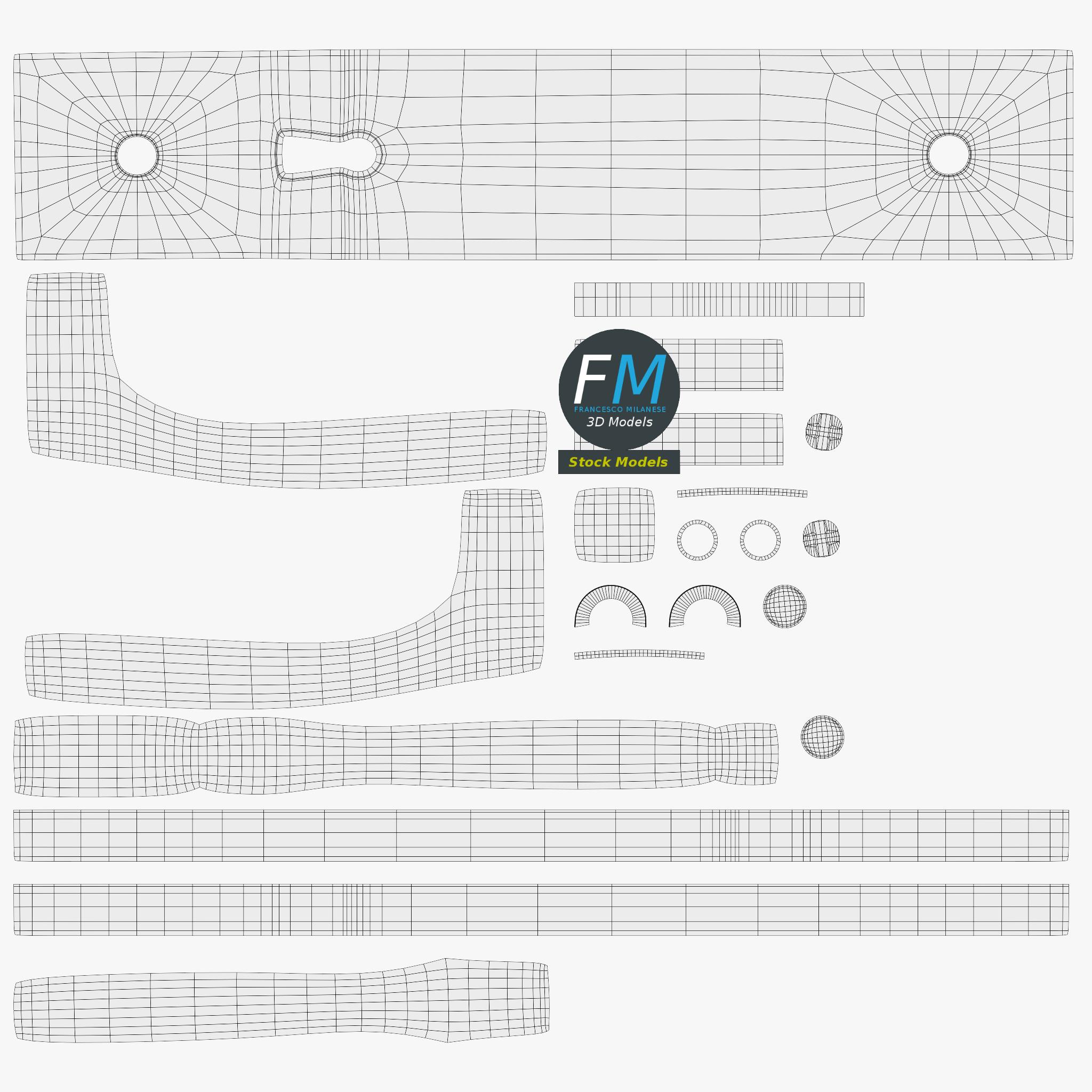 3D-Modell - Türgriff mit Schlüsselloch - 11 3D-Modell - Türgriff mit Schlüsselloch - 11