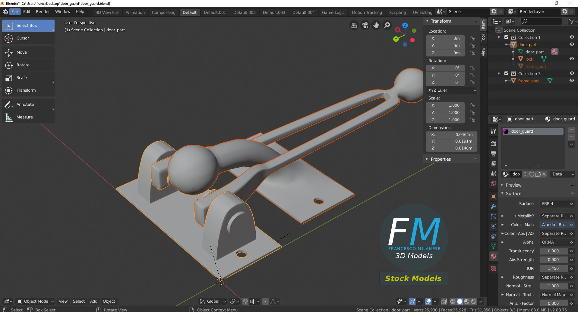 3D-Modell - Türsicherung - 09