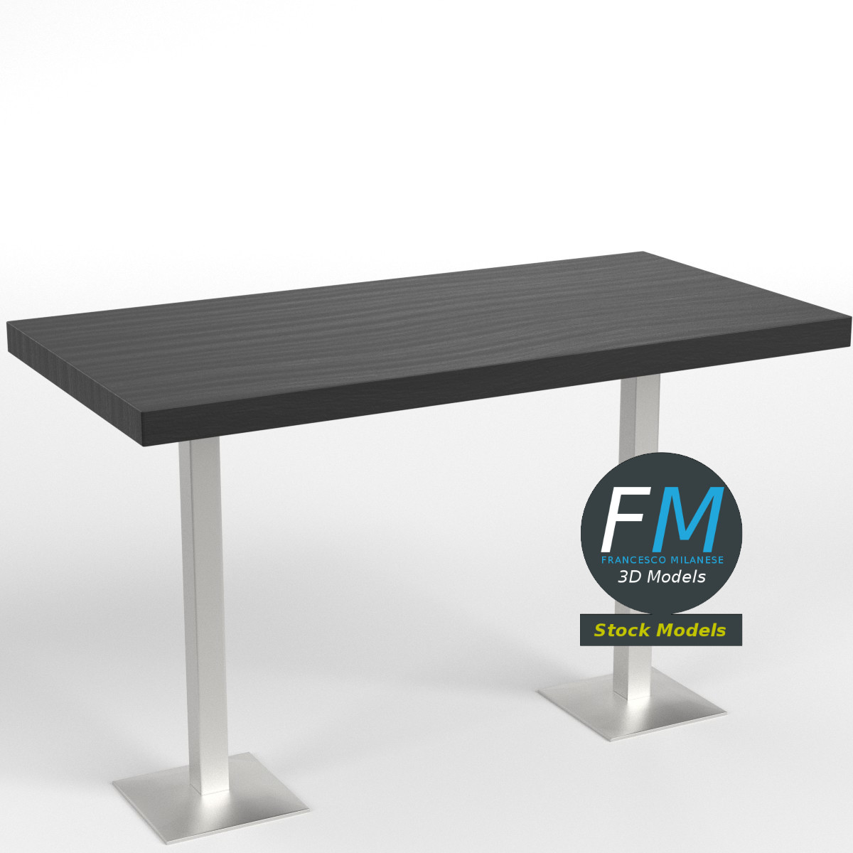 3D-Modell - Bartisch mit Doppelgestell - 01