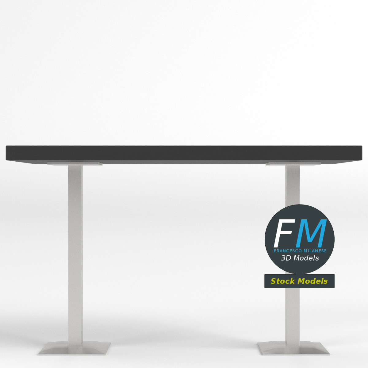3D-Modell - Bartisch mit Doppelgestell - 03