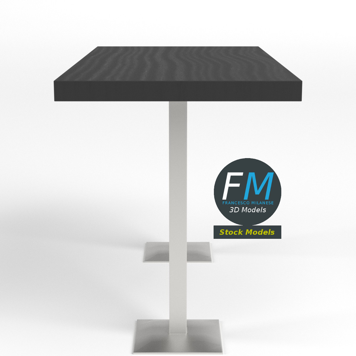 3D-Modell - Bartisch mit Doppelgestell - 04