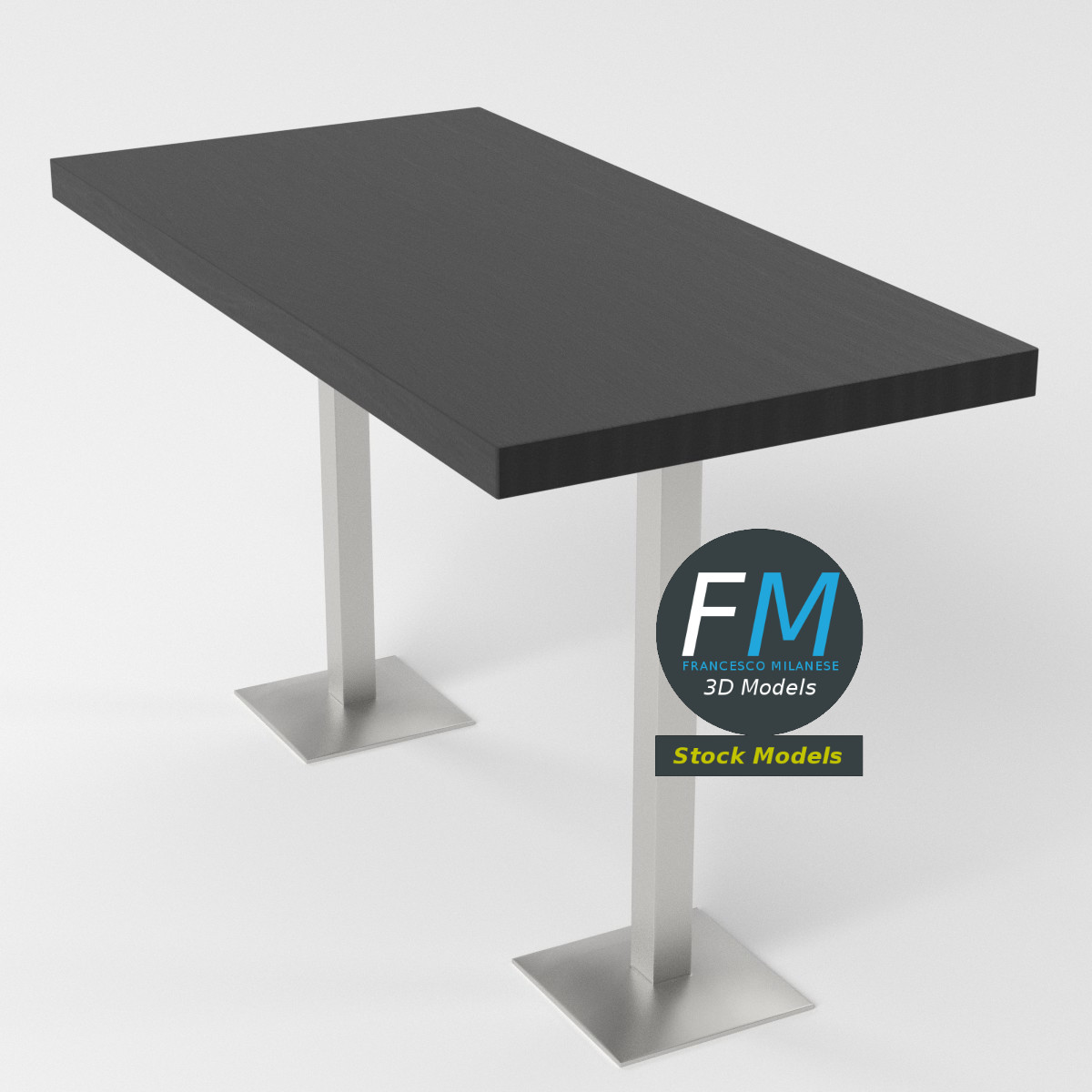 3D-Modell - Bartisch mit Doppelgestell - 05