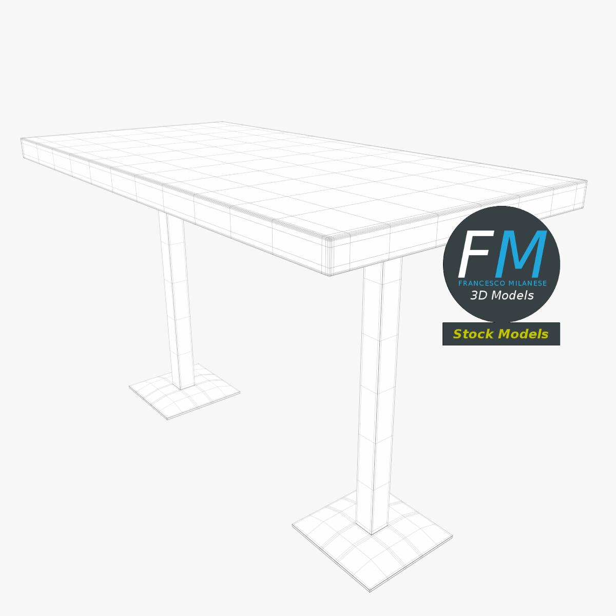 3D-Modell - Bartisch mit Doppelgestell - 07