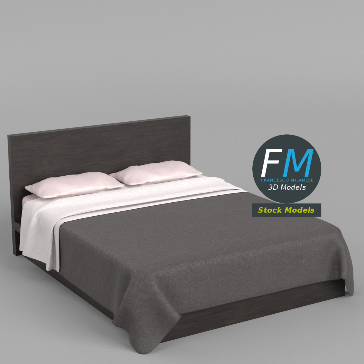 3D-Modell - Doppelbett - 01