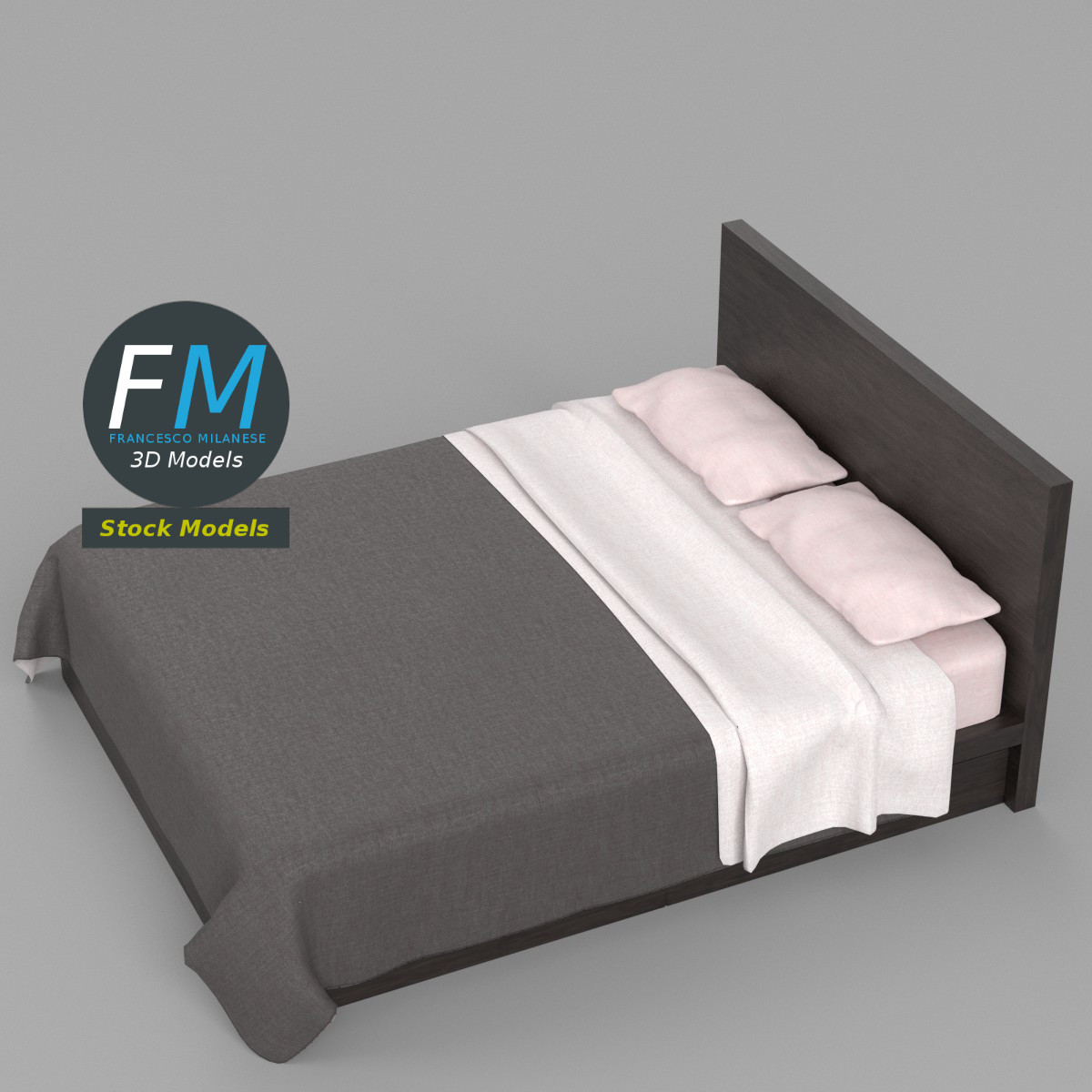 3D-Modell - Doppelbett - 02