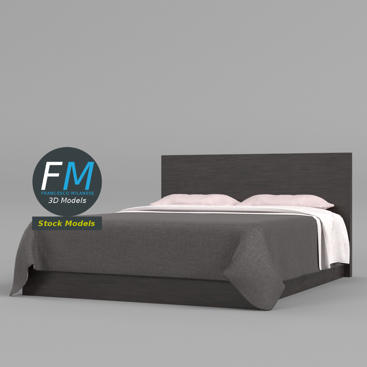 3D-Modell - Doppelbett - 03