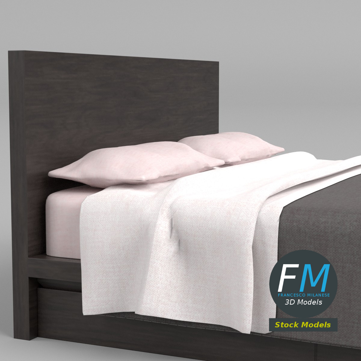 3D-Modell - Doppelbett - 04