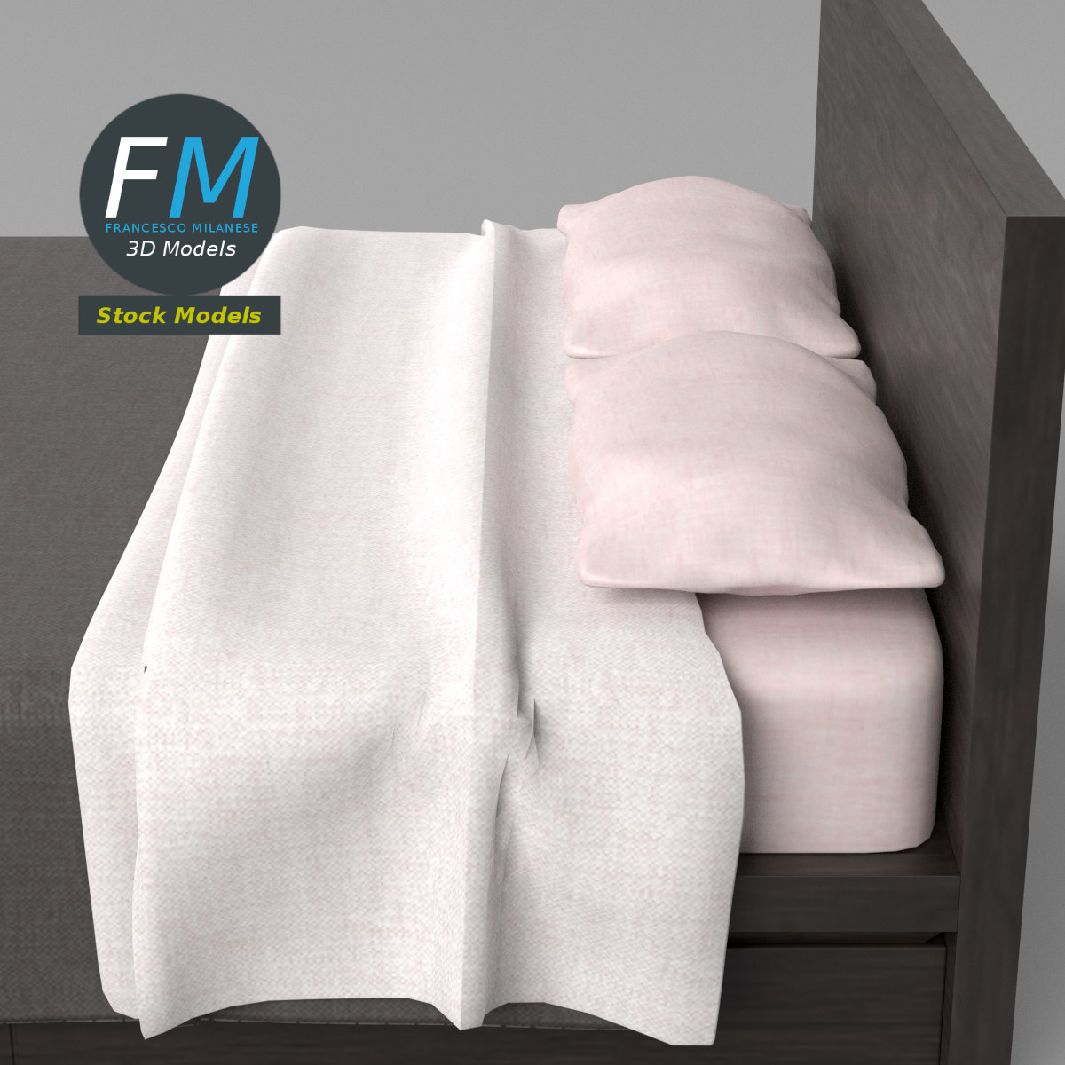 3D-Modell - Doppelbett - 05