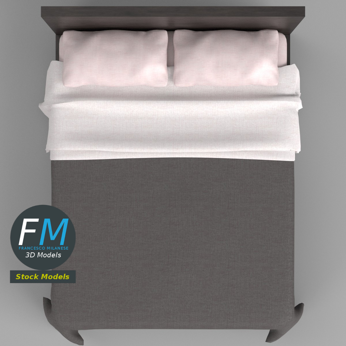 3D-Modell - Doppelbett - 06