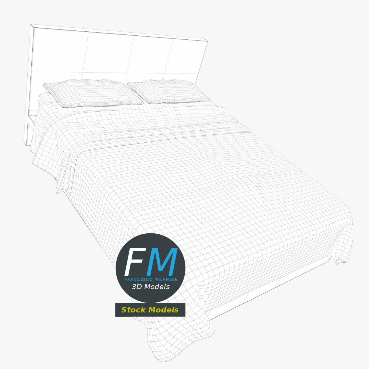 3D-Modell - Doppelbett - 07