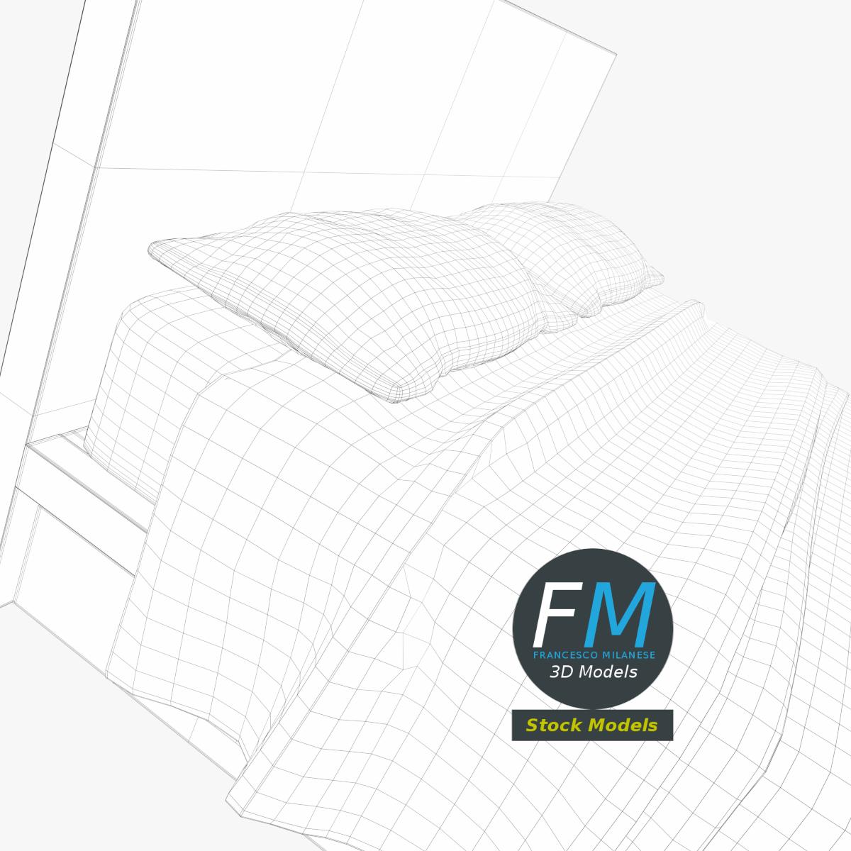 3D-Modell - Doppelbett - 08
