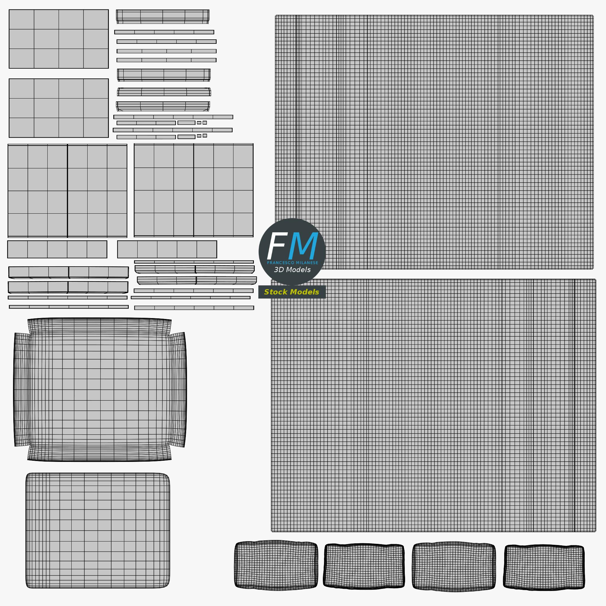 3D-Modell - Doppelbett - 11 3D-Modell - Doppelbett - 11