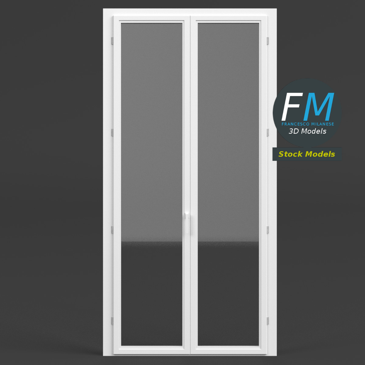 3D-Modell - Doppelte Französische Fenstertür - 03