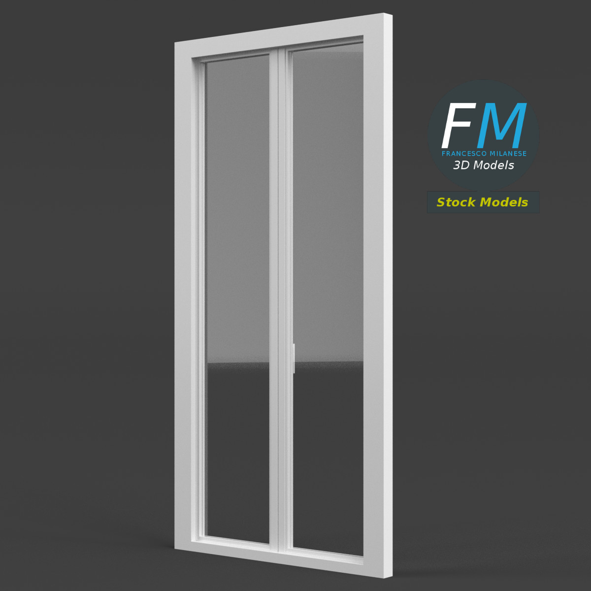 3D-Modell - Doppelte Französische Fenstertür - 04