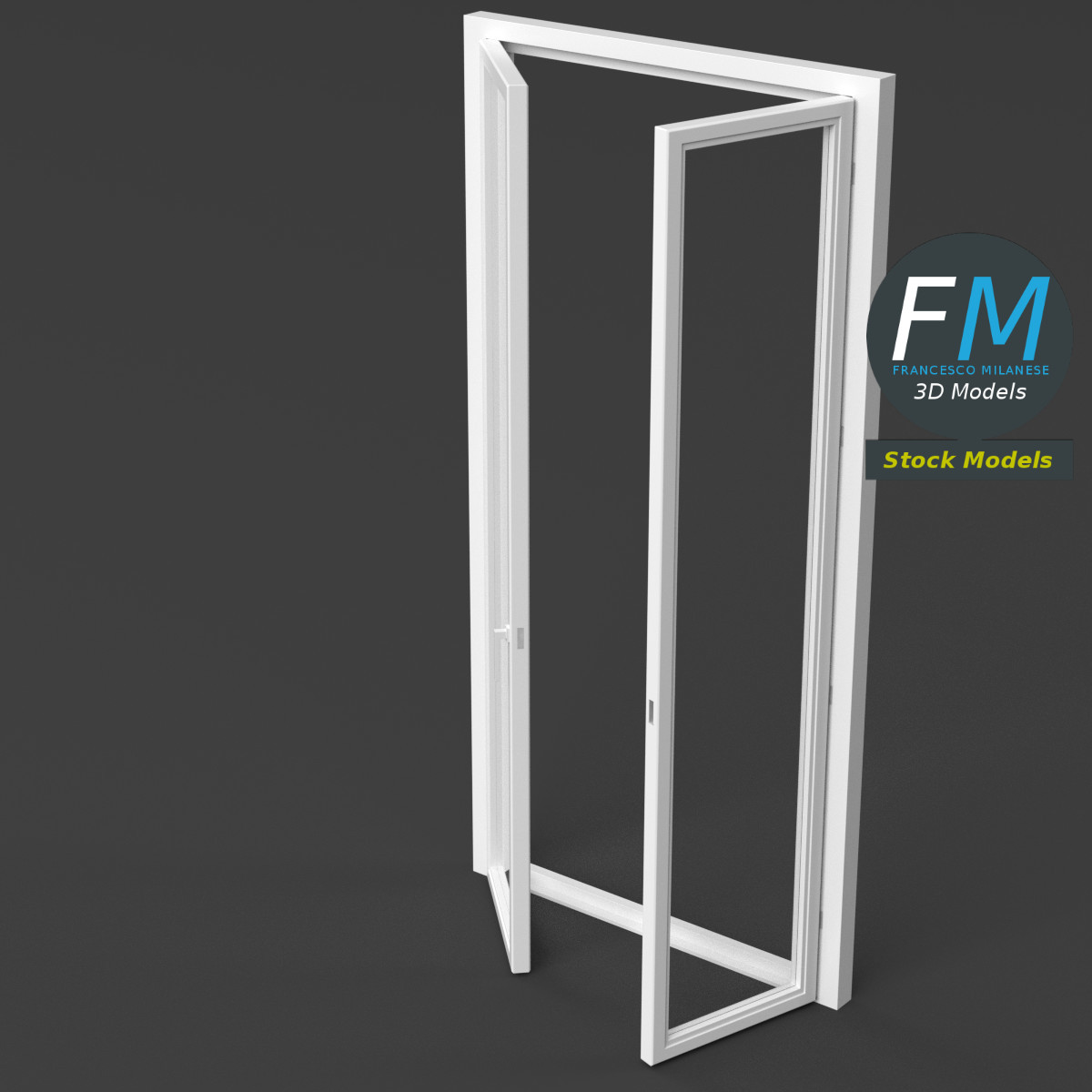 3D-Modell - Doppelte Französische Fenstertür - 05
