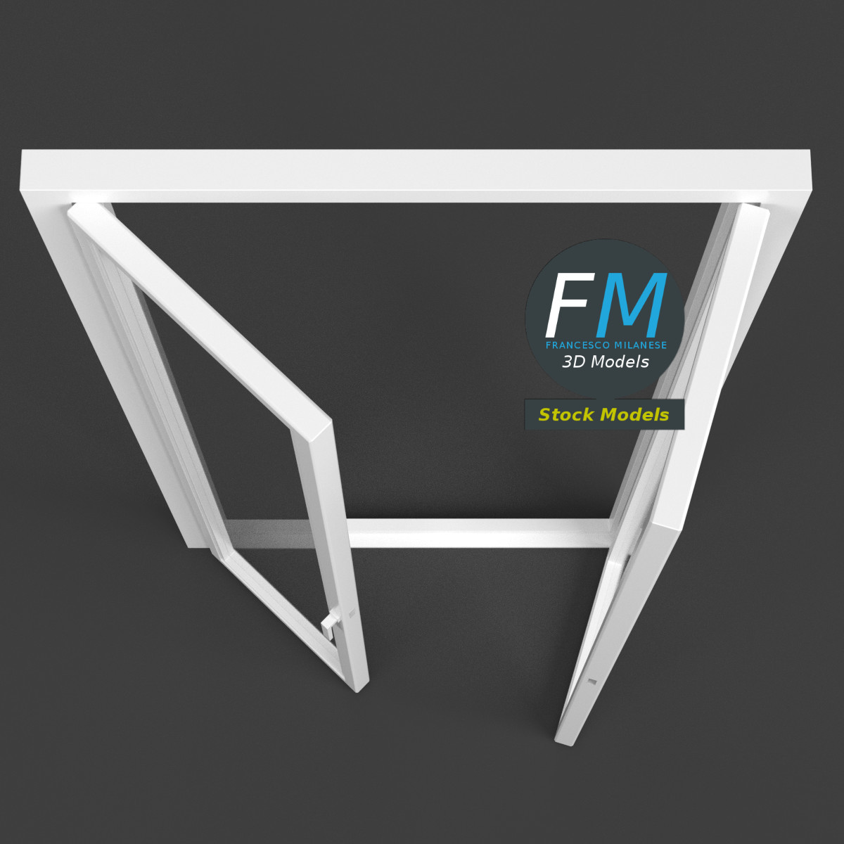 3D-Modell - Doppelte Französische Fenstertür - 06