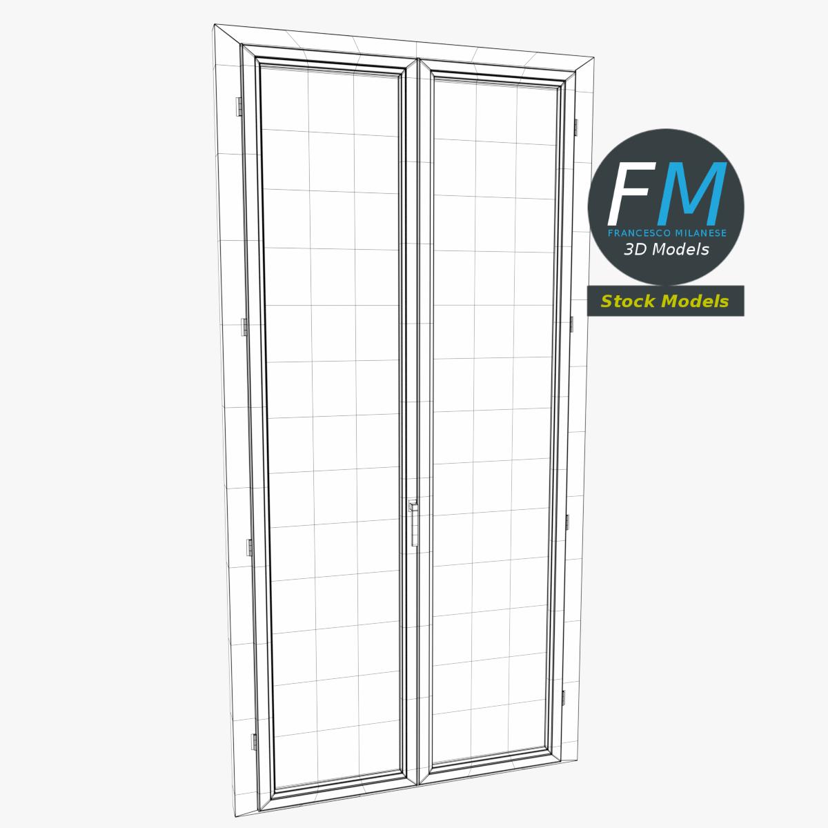 3D-Modell - Doppelte Französische Fenstertür - 07